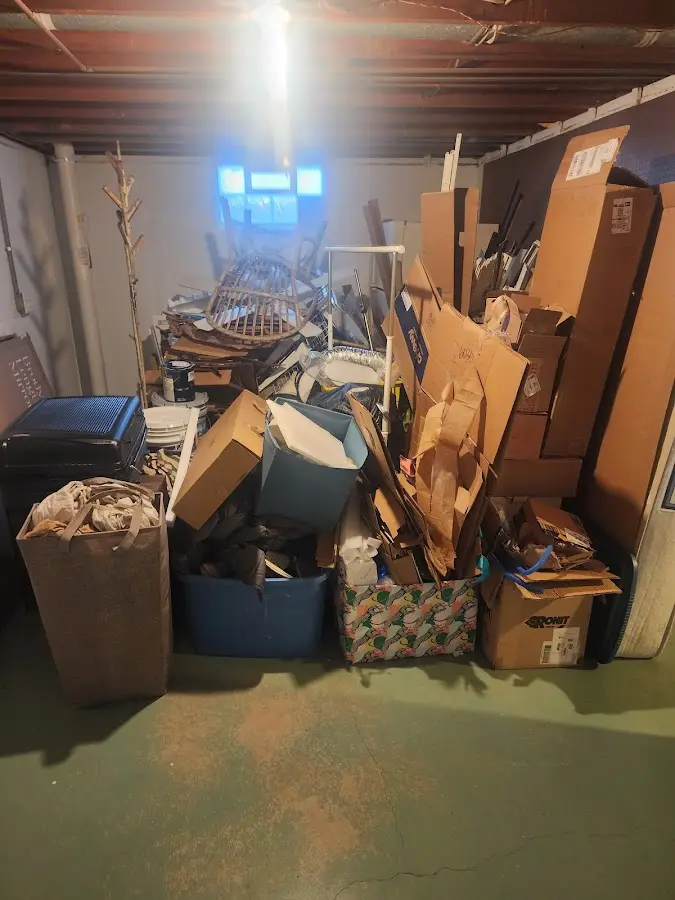 Roll-off dumpster container at job site for Construction Dumpster Rental in Montoursville